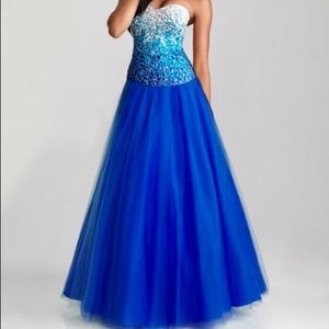 Night Moves long purple/blue tulle dress